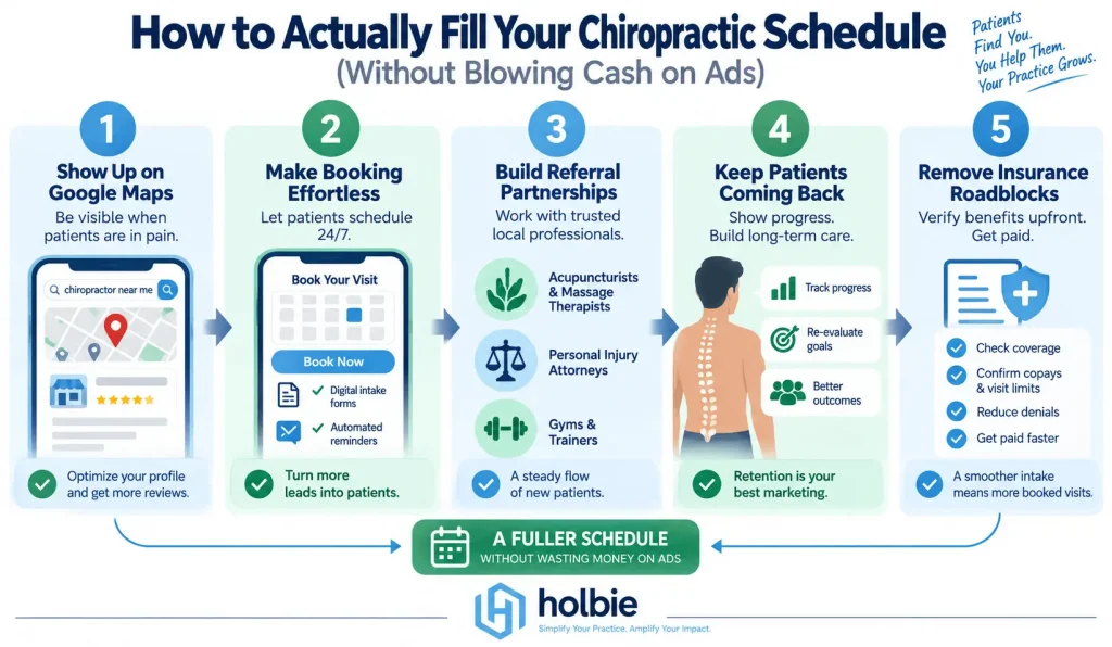 How to Actually Fill Your Chiropractic Schedule Infographic